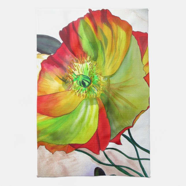 Poppy Art macro poppy Kitchen Towel (Vertical)