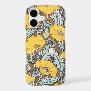Poppy Art Nouveau Illustration Yellow Flower