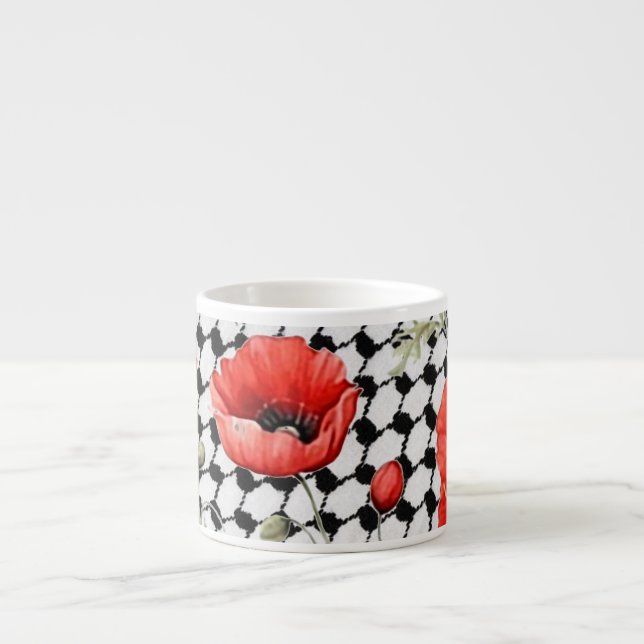 Poppy avec le Palestinien Hattah Expresso Mug (Devant)