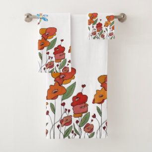 poppy bath towel set