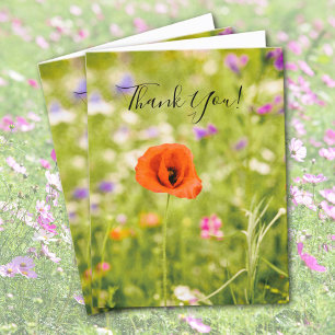 Poppy Blank Inside Thank You Card