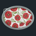 Poppy blooming joyful Summer Flowers Belt Buckle<br><div class="desc">Poppy Flowers blooming joyful spring and summer vector seamless repeat textile / fabric pattern illustration. Original graphic art copyright BluedarkArt TheChameleonArt.</div>