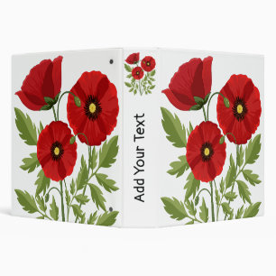 Poppy blooming joyful Summer Flowers Binder