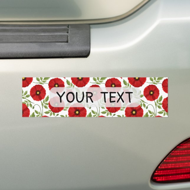 Poppy blooming joyful Summer Flowers Bumper Sticker (On Car)