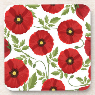 Poppy blooming joyful Summer Flowers Coaster
