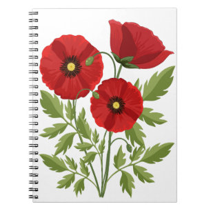 Poppy blooming joyful Summer Flowers Notebook