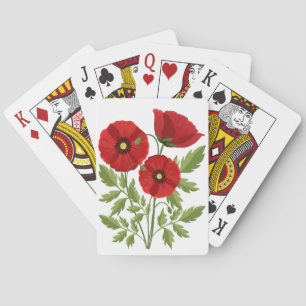 Poppy blooming joyful Summer Flowers Playing Cards