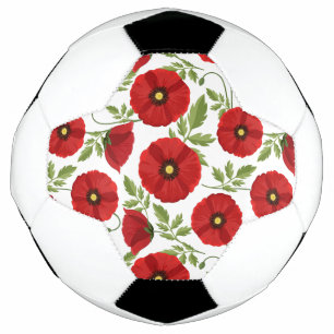 Poppy blooming joyful Summer Flowers Soccer Ball