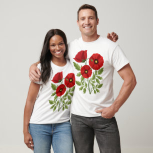 Poppy blooming joyful Summer Flowers T-Shirt