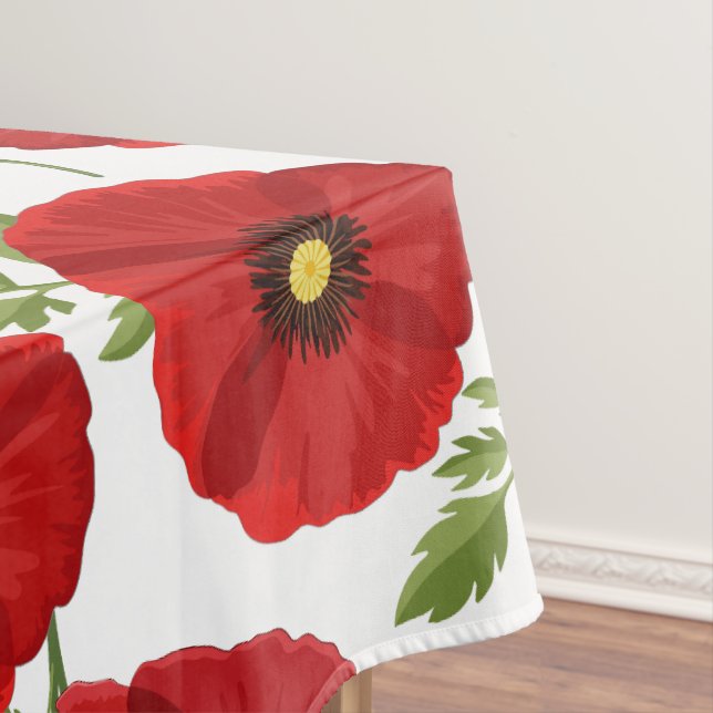 Poppy blooming joyful Summer Flowers Tablecloth (In Situ)