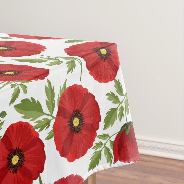 Poppy blooming joyful Summer Flowers Tablecloth (In Situ)