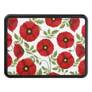 Poppy blooming joyful Summer Flowers Trailer Hitch Cover