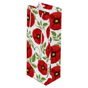 Poppy blooming joyful Summer Flowers Wine Gift Bag