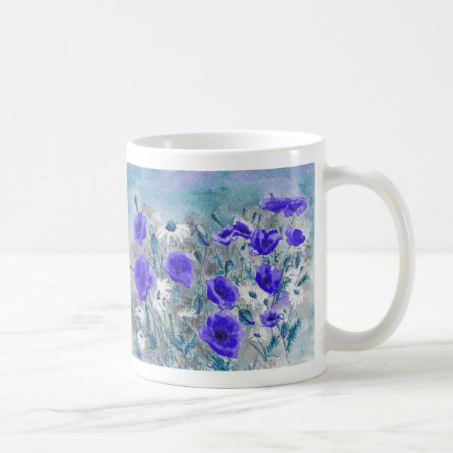'Poppy Blue' Mug (Right)