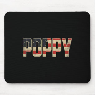 Poppy Bold Patriotic American Flag Father’s Day Po Mouse Pad