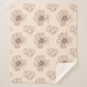 Poppy Botanical  Sherpa Blanket