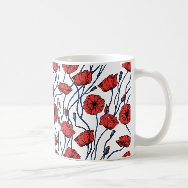 Poppy Bouquet Coffee Mug (Right)