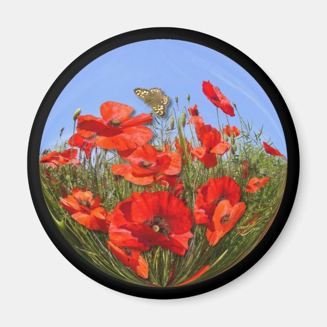 POPPY & BUTTERFLY ~ Magnet (Front)
