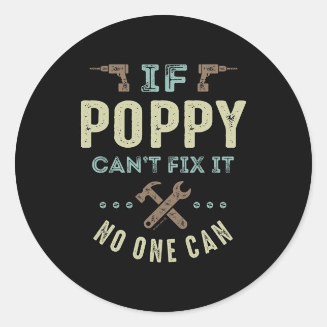 Poppy Can Fix It Classic Round Sticker (Front)