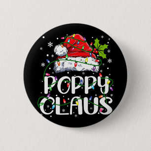 Poppy Claus Shirt Christmas Lights Pajama Family M 2 Inch Round Button