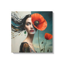 Poppy collage portrait