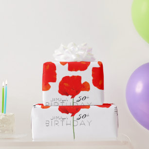 POPPY Collection 50th Birthday personalized WP Wrapping Paper