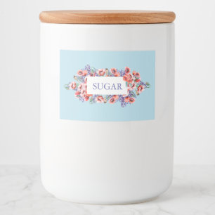 Poppy Collection with Spun Sugar Blue Background Food Label
