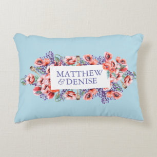 Poppy Collection with Spun Sugar Blue Background I Accent Pillow