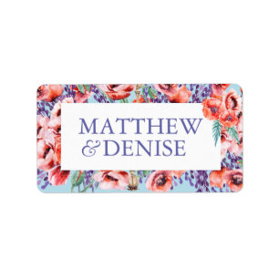 Poppy Collection with Spun Sugar Blue Background I Label