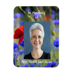 Poppy Cornflower Meadow Memorial Pocket Keepsake Magnet