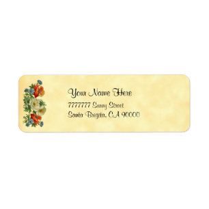 Poppy Cornflowers Vintage Floral Address Labels