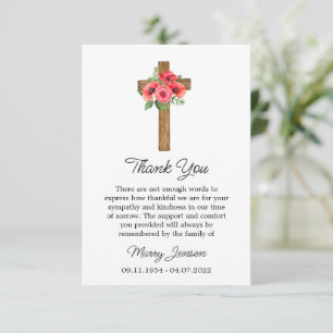 Poppy Cross Sympathy Thank You Card