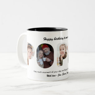 Poppy Custom Photo Collage Personalized Grandpa Two-Tone Coffee Mug