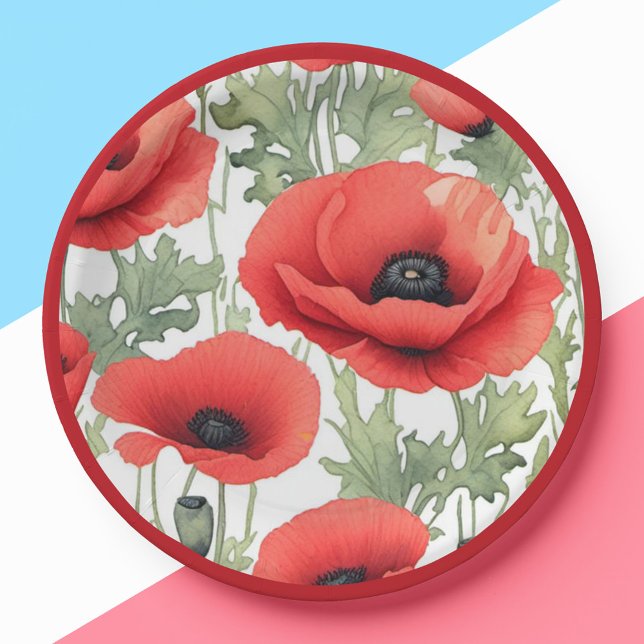 Poppy Day Paper Plates  (Creator Uploaded)