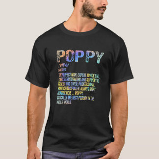Poppy Definition Grandfather Grandpa Father's Day T-Shirt