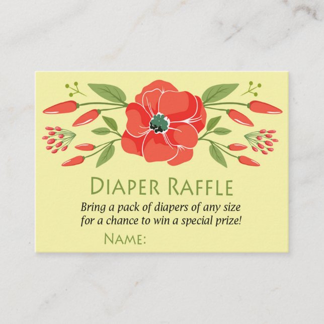 Poppy Diaper Raffle Tickets (Front)