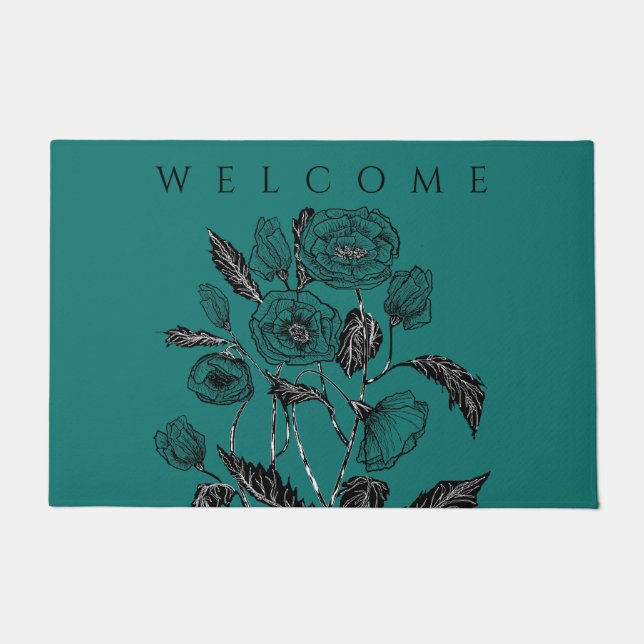 Poppy Doormat - Welcome - Your Colors (Front)