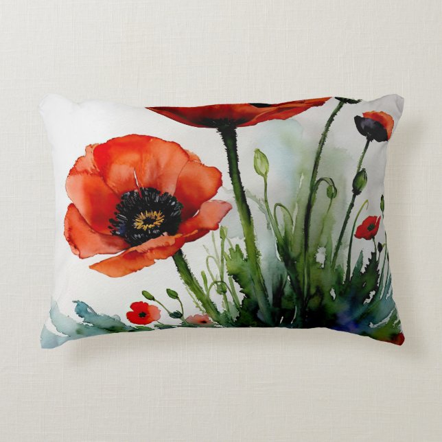 Poppy Dreams Accent Pillow (Front)