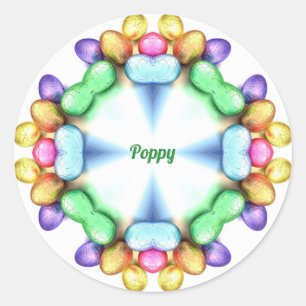 POPPY ~ EASTER WOW! Pretty Eggs Easter Giving ~ Classic Round Sticker