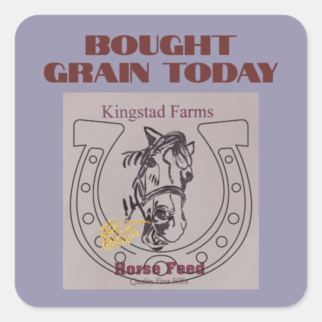 Poppy eats grain feed bag add square sticker (Front)