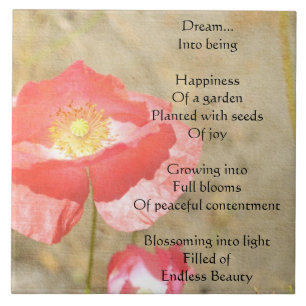 Poppy Expressions Happiness Poem Ceramic Tile