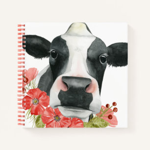 Poppy Farm - Cow with Flowers Notebook