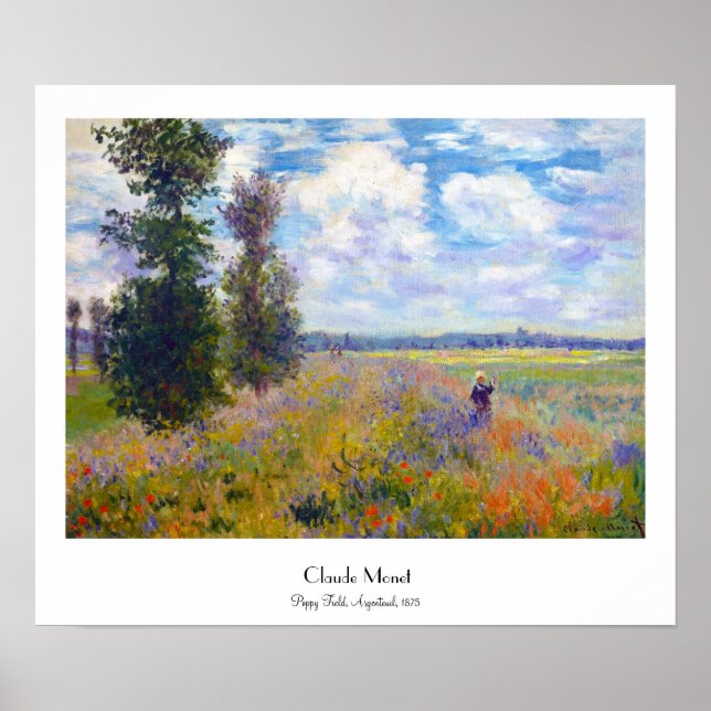 Poppy Field, Argenteuil, 1875 Claude Monet Poster (Front)