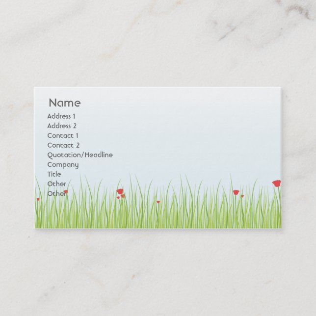 Poppy Field - Business Card (Front)
