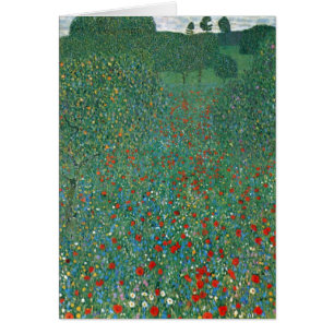 Poppy Field by Gustav Klimt, Vintage Art Nouveau