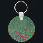 Poppy Field by Gustav Klimt, Vintage Art Nouveau Keychain<br><div class="desc">Poppy Field (1907) by Gustav Klimt is a vintage Victorian Era fine art symbolism floral landscape painting. A nature scene with a large meadow with blooming red poppy flowers. It's spring and the poppies and fruit trees are in bloom. About the artist: Gustav Klimt (1862-1918) was an Austrian Symbolist painter...</div>