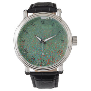 Poppy Field by Gustav Klimt, Vintage Art Nouveau Watch