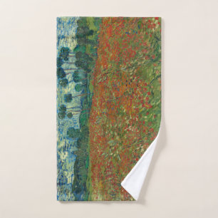 Poppy field by Vincent van Gogh Fine Art Hand Towel