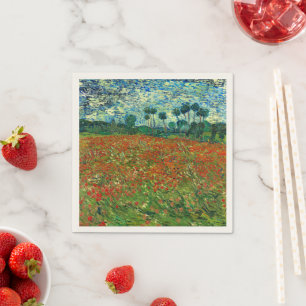 Poppy Field by Vincent Van Gogh  Napkin