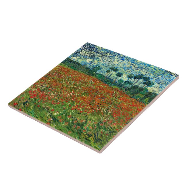 Poppy Field by Vincent Van Gogh  Tile (Side)